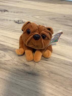 NWT Floppy Friends Chinese Shar Pei Wrinkles 8" Bean Bag Plush Vintage New